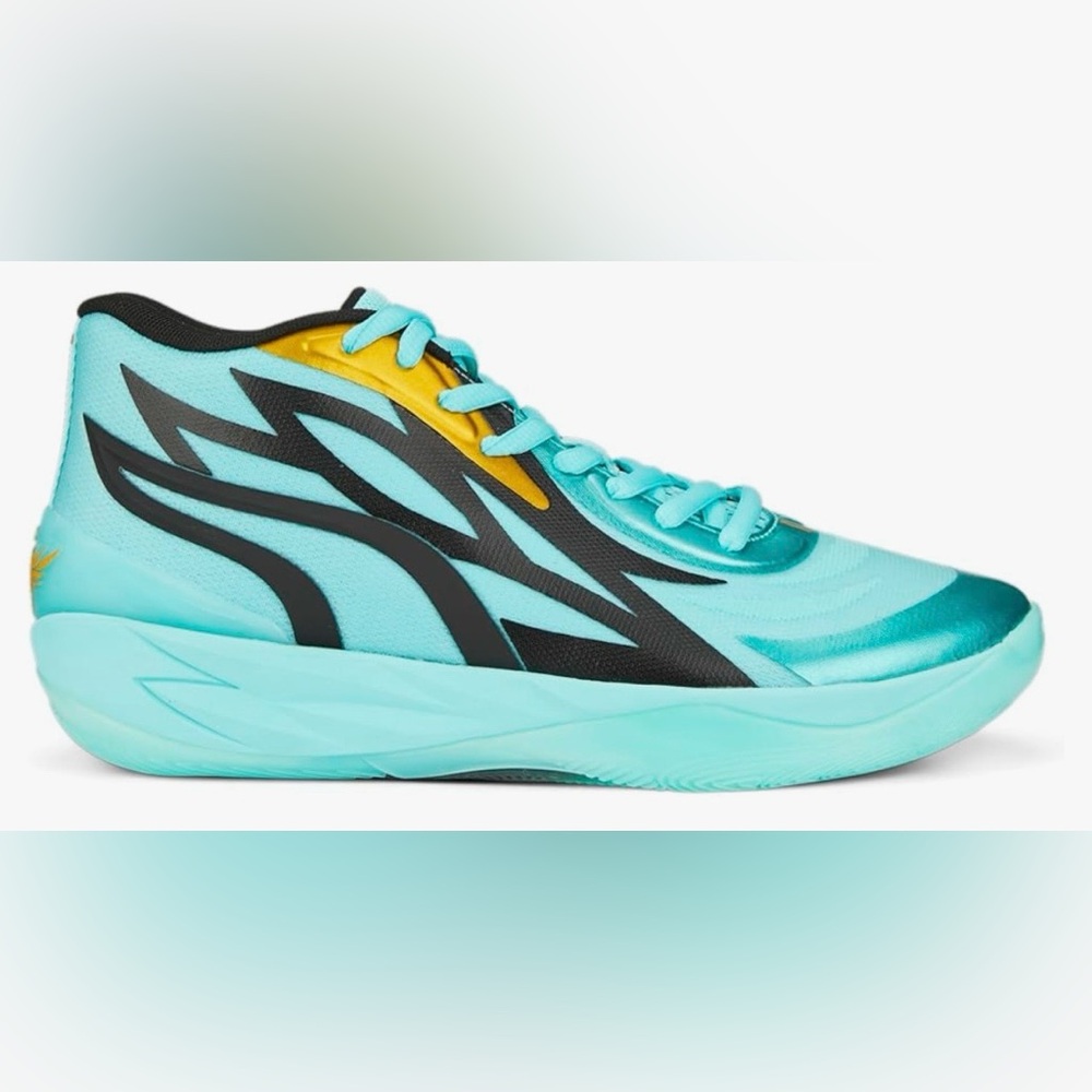 PUMA Mb.02 X Honeycomb Size 5.5 Boys Blue and Black Basketball Hightop Sneakers